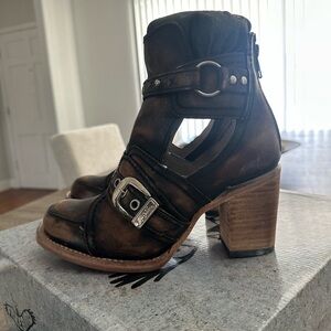 Freebird Distressed Brown Heeled Boots